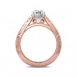 FlyerFit® 18K Pink Gold Shank And White Gold Top Vintage Engagement Ring