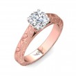 FlyerFit® 18K Pink Gold Shank And White Gold Top Vintage Engagement Ring