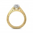 FlyerFit® 18K Yellow Gold Shank And White Gold Top Vintage Engagement Ring