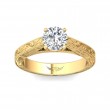 FlyerFit® 18K Yellow Gold Vintage Engagement Ring