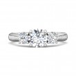 FlyerFit® 18K White Gold Three Stone Engagement Ring