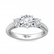 FlyerFit® 18K White Gold Three Stone Engagement Ring