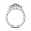 FlyerFit® 18K White Gold Three Stone Engagement Ring