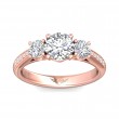 FlyerFit® 14K Pink Gold Three Stone Engagement Ring