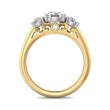 FlyerFit® 18K Yellow Gold Shank And White Gold Top Three Stone Engagement Ring