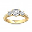 FlyerFit® 14K Yellow Gold Three Stone Engagement Ring