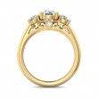 FlyerFit® 14K Yellow Gold Three Stone Engagement Ring