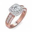 FlyerFit® 18K Pink Gold Shank And White Gold Top Encore Engagement Ring