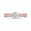 FlyerFit® 18K Pink Gold Micropave Engagement Ring