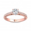 FlyerFit® 18K Pink Gold Micropave Engagement Ring