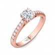 FlyerFit® 18K Pink Gold Micropave Engagement Ring