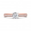 FlyerFit® 18K Pink Gold Shank And White Gold Top Micropave Engagement Ring