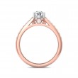 FlyerFit® 18K Pink Gold Shank And White Gold Top Micropave Engagement Ring