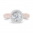 FlyerFit® 14K Pink Gold Shank And White Gold Top Encore Engagement Ring