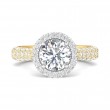 FlyerFit® 18K Yellow Gold Shank And White Gold Top Encore Engagement Ring