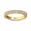 FlyerFit® 18K Yellow Gold Vintage Wedding Band