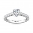 FlyerFit® 14K White Gold Channel and Shared Prong Engagement Ring