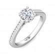 FlyerFit® 14K White Gold Channel and Shared Prong Engagement Ring