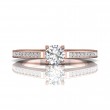 FlyerFit® 18K Pink Gold Channel and Shared Prong Engagement Ring