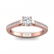 FlyerFit® 18K Pink Gold Channel and Shared Prong Engagement Ring