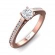 FlyerFit® 18K Pink Gold Channel and Shared Prong Engagement Ring