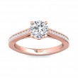 FlyerFit® 14K Pink Gold Channel and Shared Prong Engagement Ring