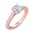 FlyerFit® 14K Pink Gold Channel and Shared Prong Engagement Ring