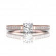 FlyerFit® 14K Pink Gold Shank And White Gold Top Channel and Shared Prong Engagement Ring