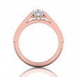 FlyerFit® 14K Pink Gold Shank And White Gold Top Channel and Shared Prong Engagement Ring