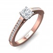 FlyerFit® 14K Pink Gold Shank And White Gold Top Channel and Shared Prong Engagement Ring