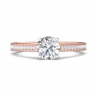 FlyerFit® 18K Pink Gold Shank And White Gold Top Channel and Shared Prong Engagement Ring