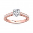 FlyerFit® 18K Pink Gold Shank And White Gold Top Channel and Shared Prong Engagement Ring