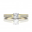 FlyerFit® 18K Yellow Gold Shank And White Gold Top Channel and Shared Prong Engagement Ring