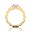 FlyerFit® 18K Yellow Gold Shank And White Gold Top Channel and Shared Prong Engagement Ring