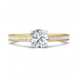 FlyerFit® 18K Yellow Gold Shank And White Gold Top Channel and Shared Prong Engagement Ring