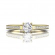 FlyerFit® 14K Yellow Gold Channel and Shared Prong Engagement Ring