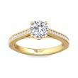 FlyerFit® 18K Yellow Gold Channel and Shared Prong Engagement Ring