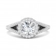 FlyerFit® 14K White Gold Split Shank Engagement Ring