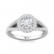 FlyerFit® 14K White Gold Split Shank Engagement Ring