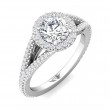 FlyerFit® 14K White Gold Split Shank Engagement Ring