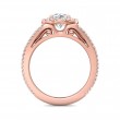 FlyerFit® 18K Pink Gold Split Shank Engagement Ring