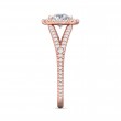 FlyerFit® 18K Pink Gold Split Shank Engagement Ring