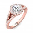 FlyerFit® 18K Pink Gold Split Shank Engagement Ring