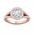 FlyerFit® 18K Pink Gold Vintage Engagement Ring