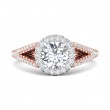 FlyerFit® 14K Pink Gold Shank And White Gold Top Split Shank Engagement Ring