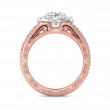 FlyerFit® 18K Pink Gold Shank And White Gold Top Vintage Engagement Ring