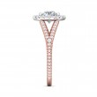 FlyerFit® 18K Pink Gold Shank And White Gold Top Vintage Engagement Ring