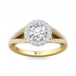 FlyerFit® 18K Yellow Gold Shank And White Gold Top Split Shank Engagement Ring