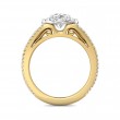 FlyerFit® 18K Yellow Gold Shank And White Gold Top Split Shank Engagement Ring