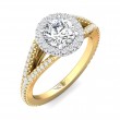 FlyerFit® 18K Yellow Gold Shank And White Gold Top Split Shank Engagement Ring